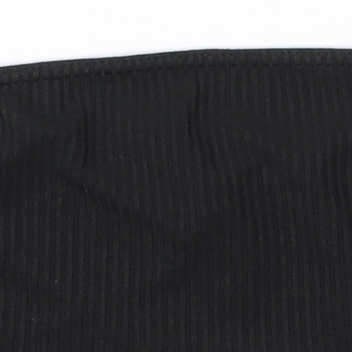 PRETTYLITTLETHING Womens Black  Polyester Basic Blouse Size 4 Off the Shoulder - Bandeau