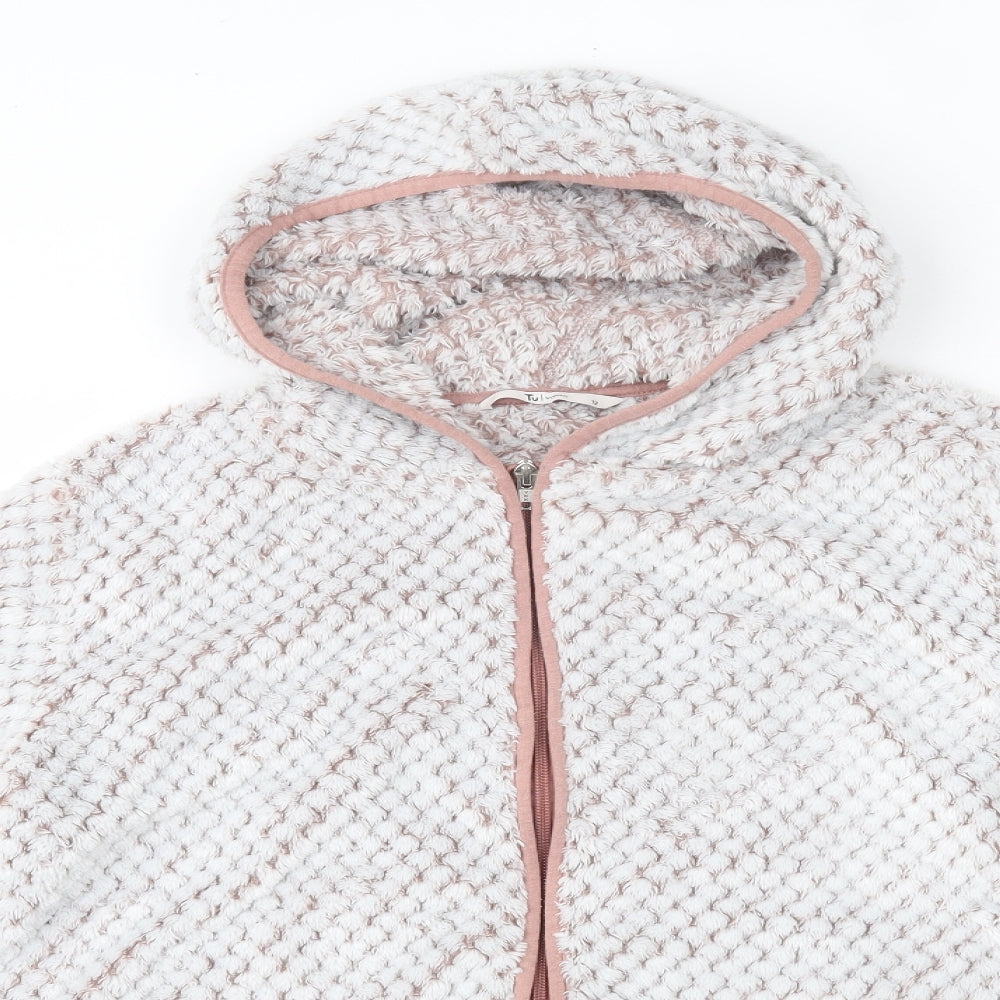 TU Womens Pink  Polyester Full Zip Hoodie Size 12