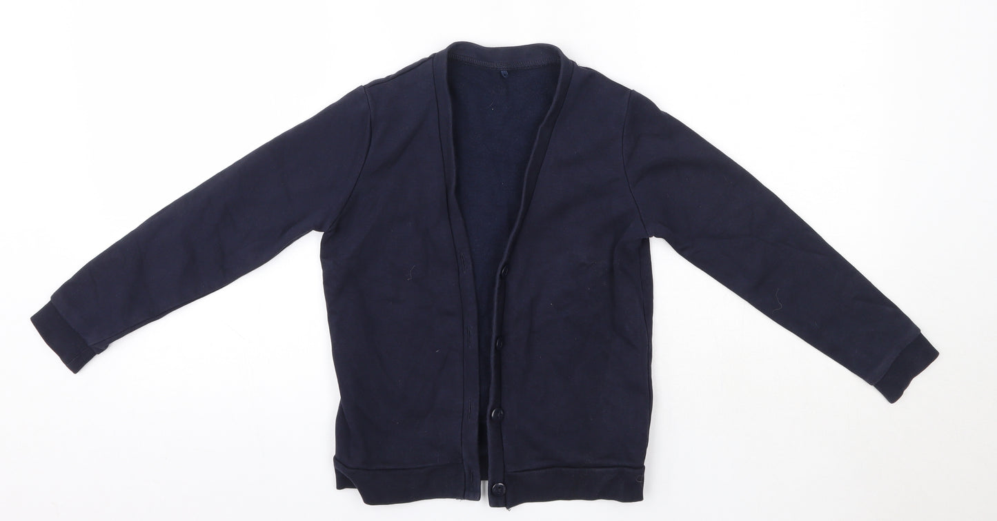 George Girls Blue V-Neck  Cotton Cardigan Jumper Size 6-7 Years