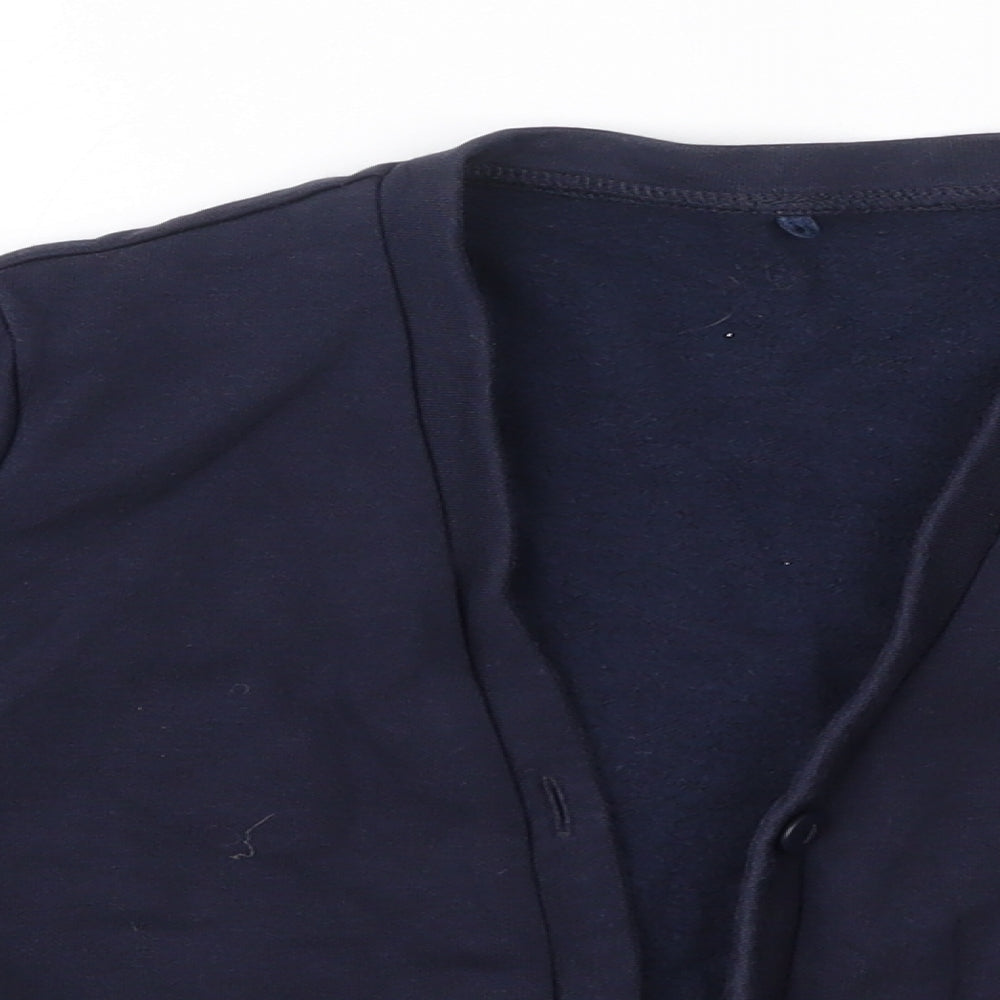 George Girls Blue V-Neck  Cotton Cardigan Jumper Size 6-7 Years