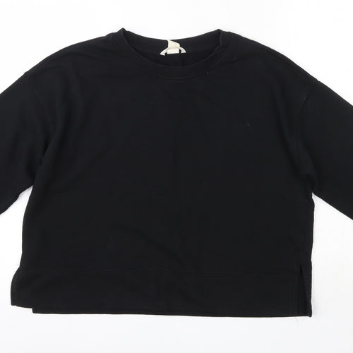H&M Womens Black Round Neck  100% Cotton Pullover Jumper Size S