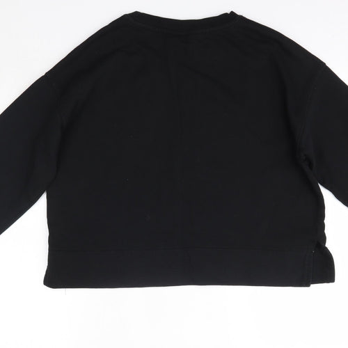 H&M Womens Black Round Neck  100% Cotton Pullover Jumper Size S