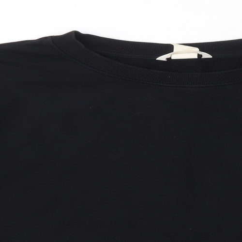 H&M Womens Black Round Neck  100% Cotton Pullover Jumper Size S