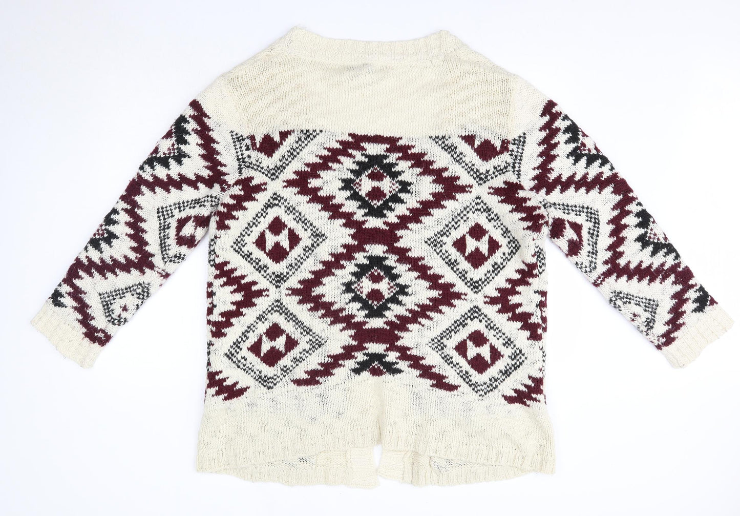 Primark Womens Multicoloured V-Neck  Acrylic Cardigan Jumper Size M