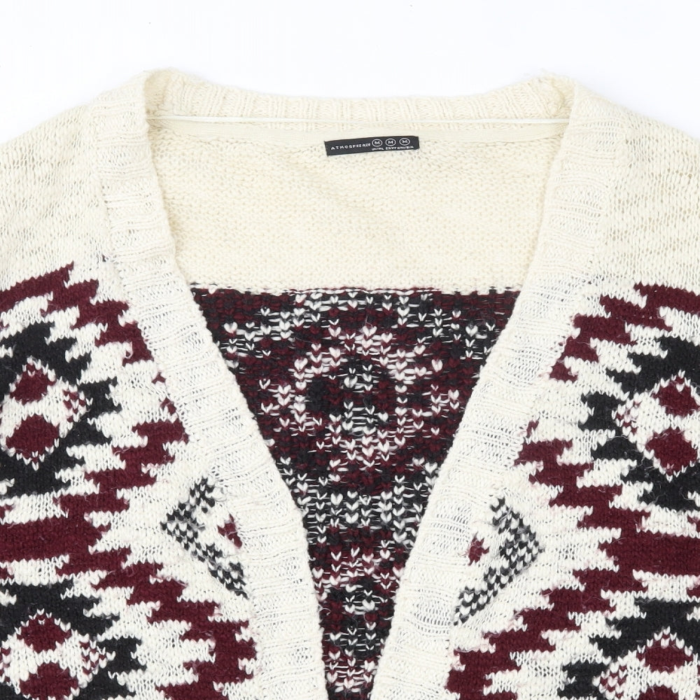 Primark Womens Multicoloured V-Neck  Acrylic Cardigan Jumper Size M