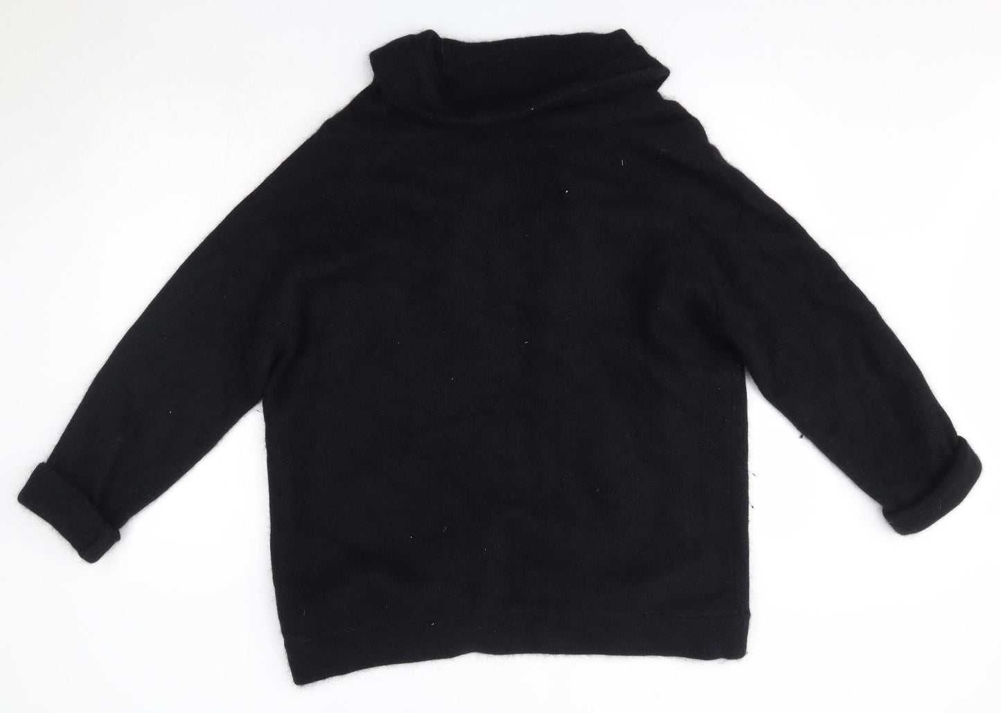 Roman Originals Womens Black V-Neck  Angora Cardigan Jumper Size L