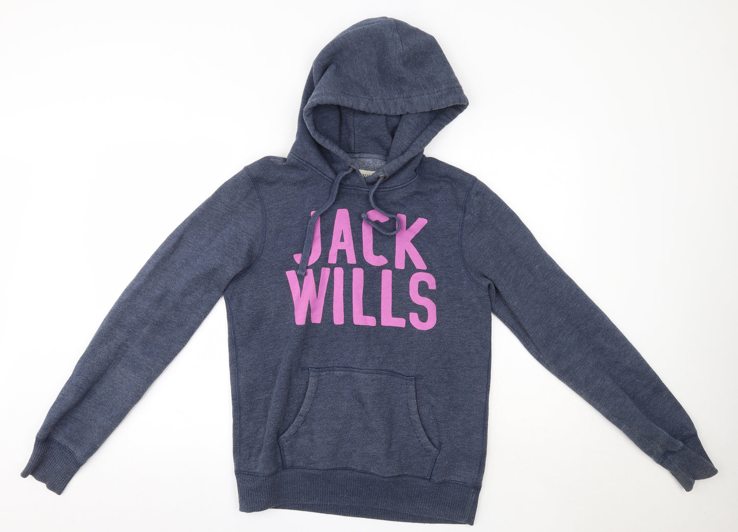 Jack Wills Womens Blue  Cotton Pullover Hoodie Size 12