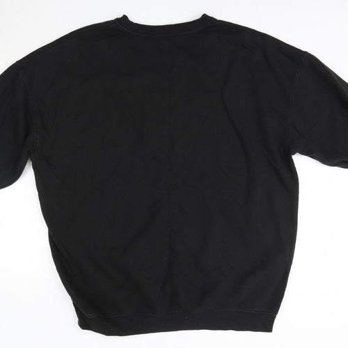 Primark Womens Black Round Neck  Cotton Pullover Jumper Size L