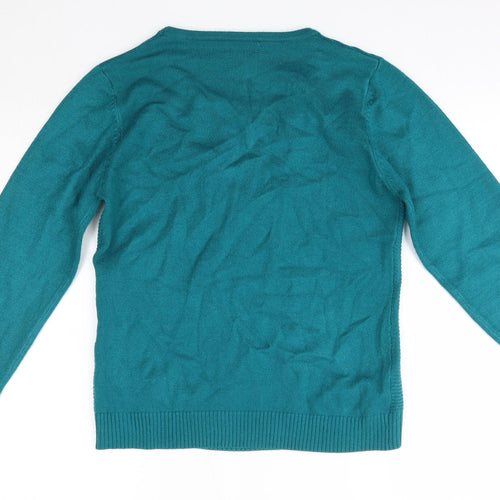 Paramour Womens Green Round Neck  Viscose Pullover Jumper Size M