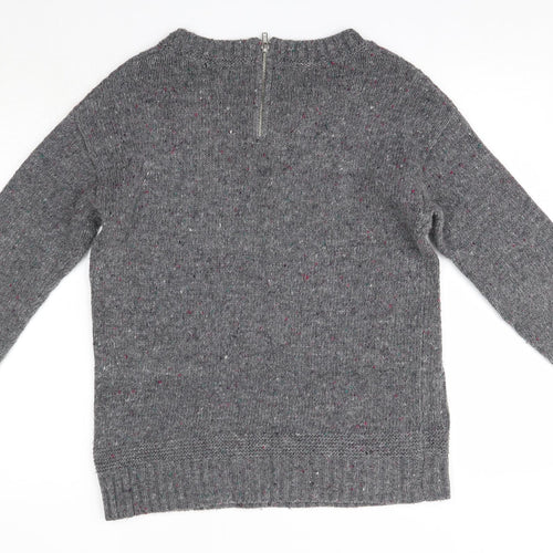 F&F Womens Grey Round Neck  Acrylic Pullover Jumper Size 12