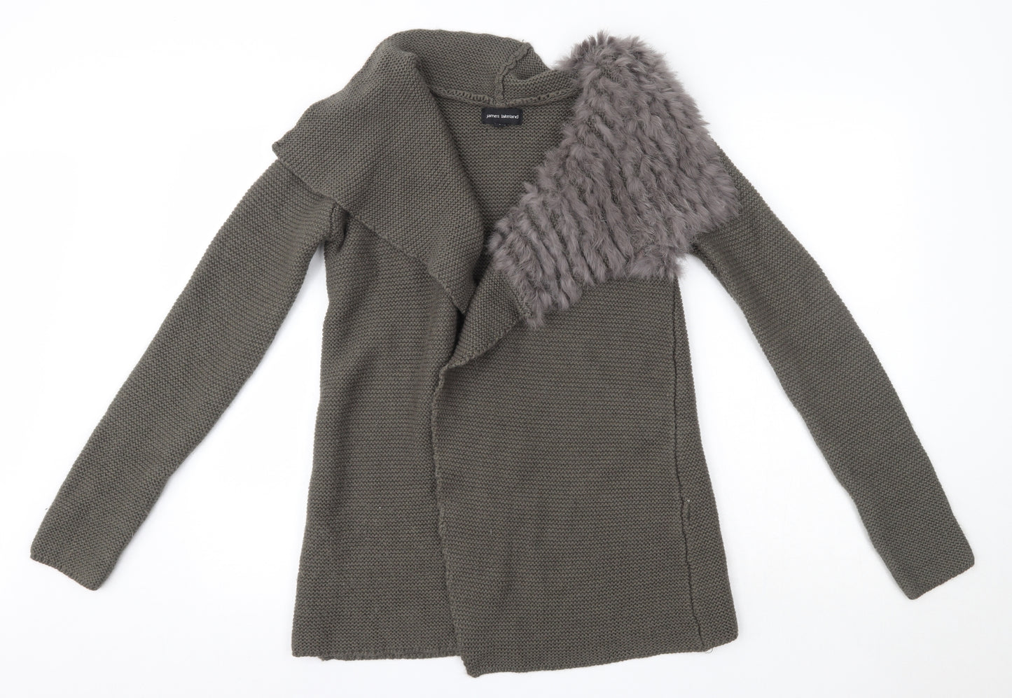 James Lakeland Womens Grey V-Neck  Acrylic Cardigan Jumper Size L