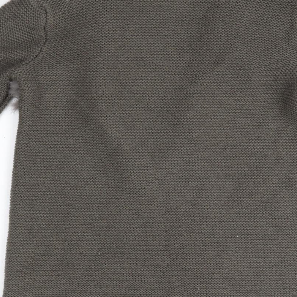 James Lakeland Womens Grey V-Neck  Acrylic Cardigan Jumper Size L