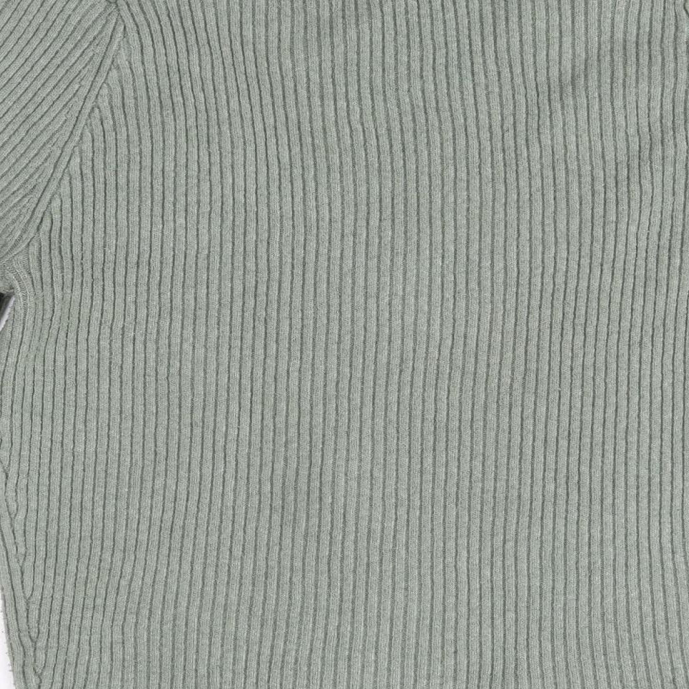 Primark Womens Green V-Neck  Polyester Pullover Jumper Size L