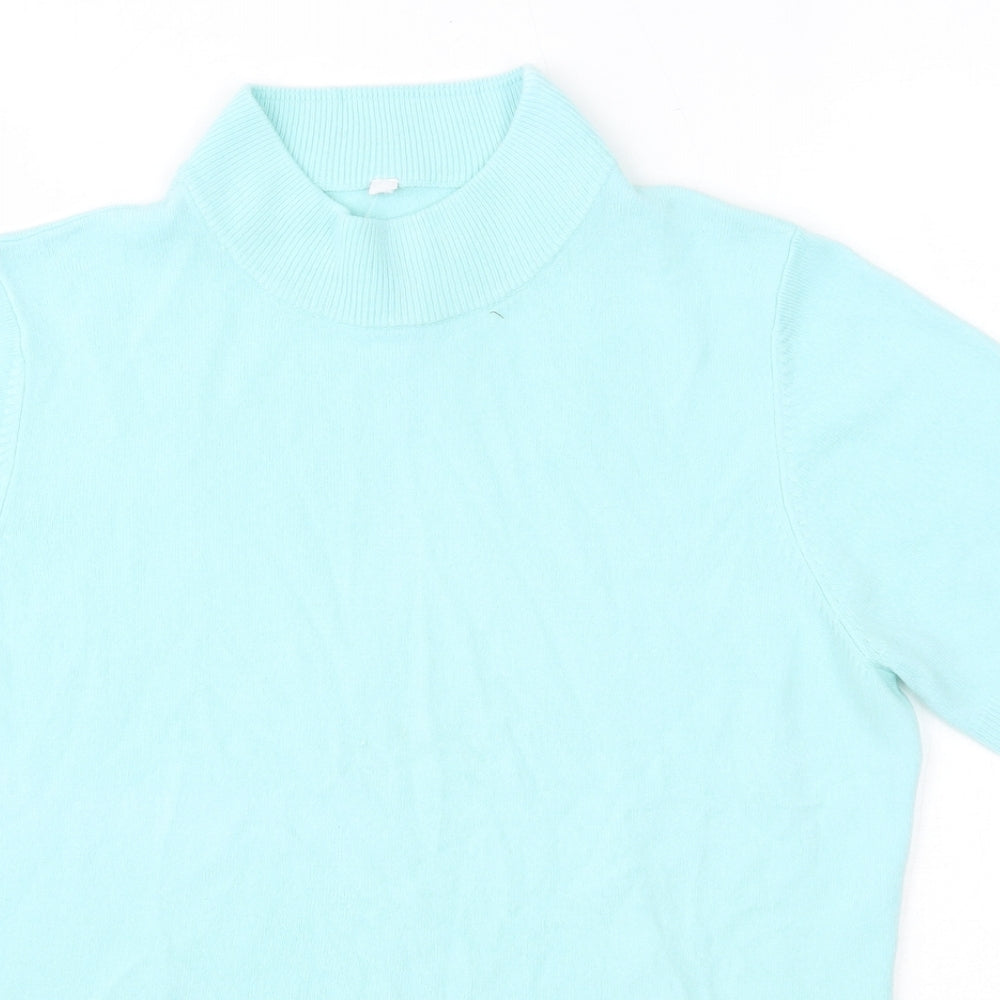 BHS Womens Blue High Neck  Acrylic Pullover Jumper Size 14