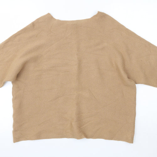 Nutmeg Womens Brown High Neck  Viscose Pullover Jumper Size 14