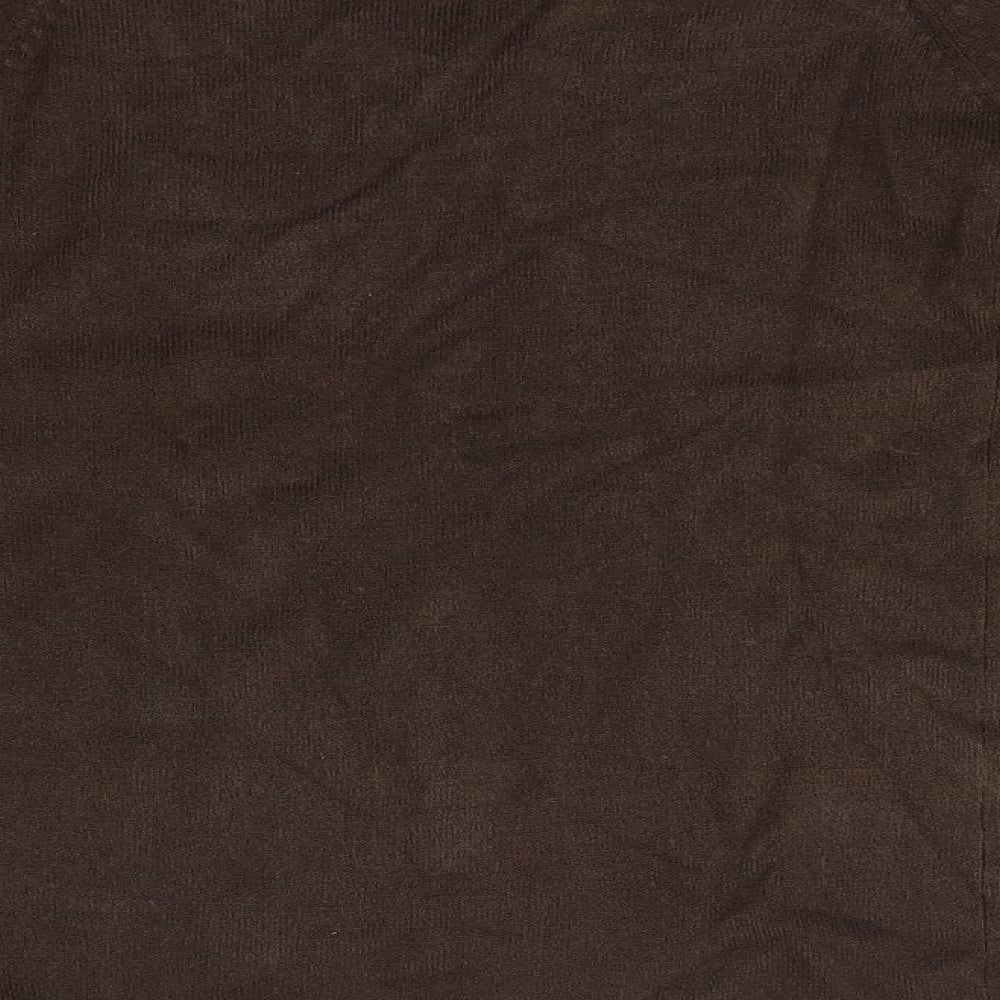 Boyz Unlimited Boys Brown V-Neck  Acrylic Pullover Jumper Size 9-10 Years