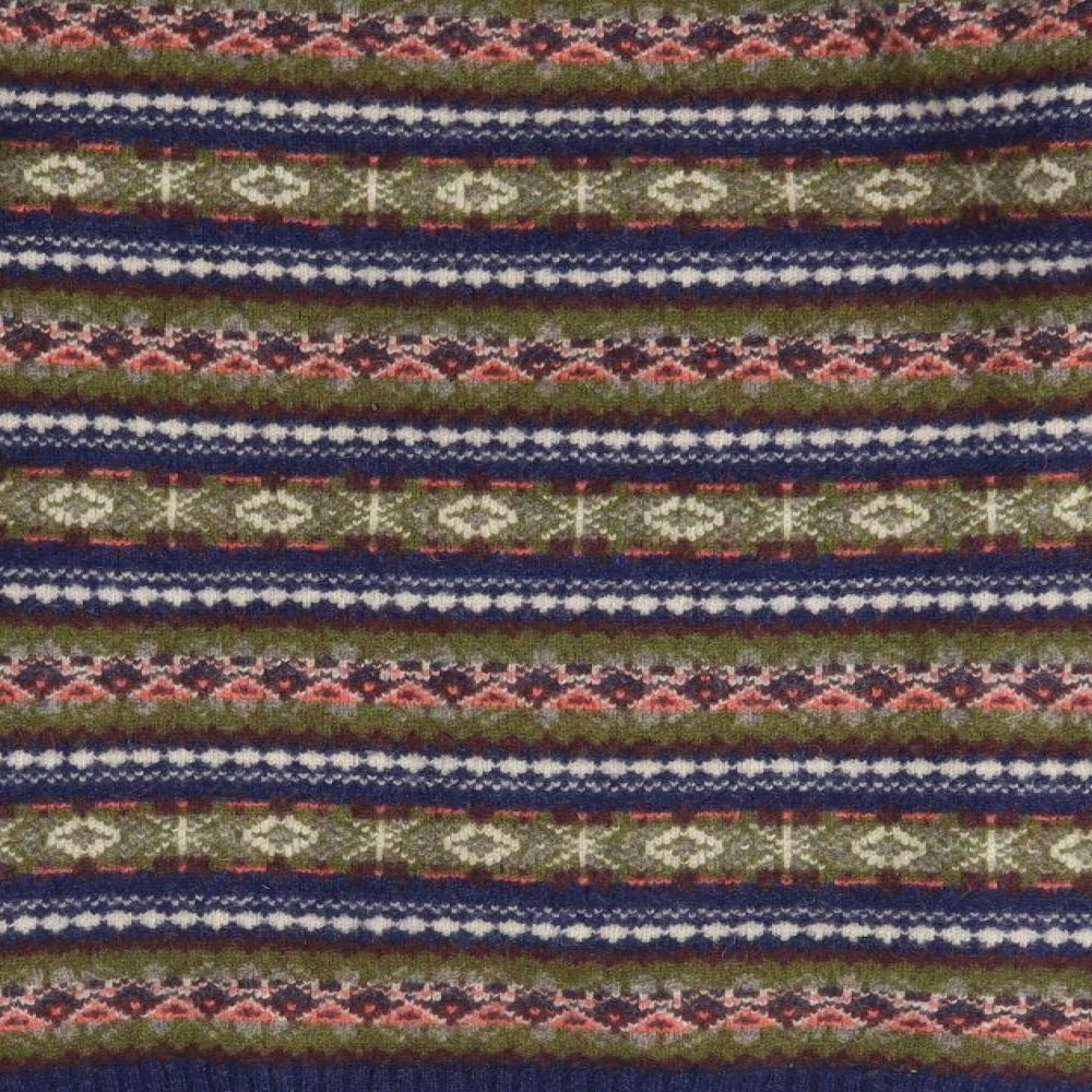 Howick Mens Multicoloured Round Neck Fair Isle Wool Pullover Jumper Size M
