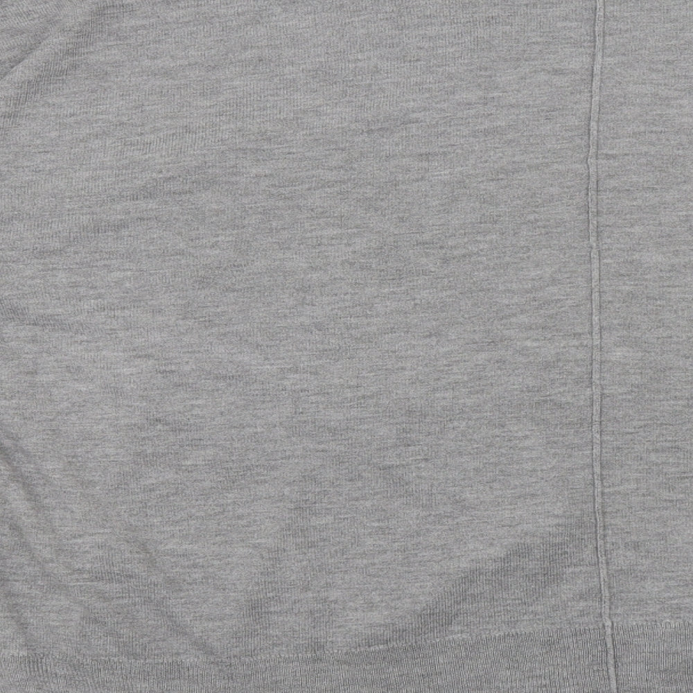 Nutmeg Womens Grey V-Neck  Nylon Cardigan Jumper Size 14