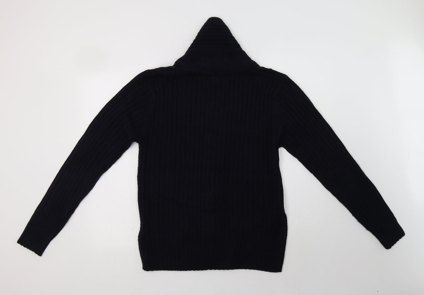 Celio Womens Blue Collared  Acrylic Cardigan Jumper Size L