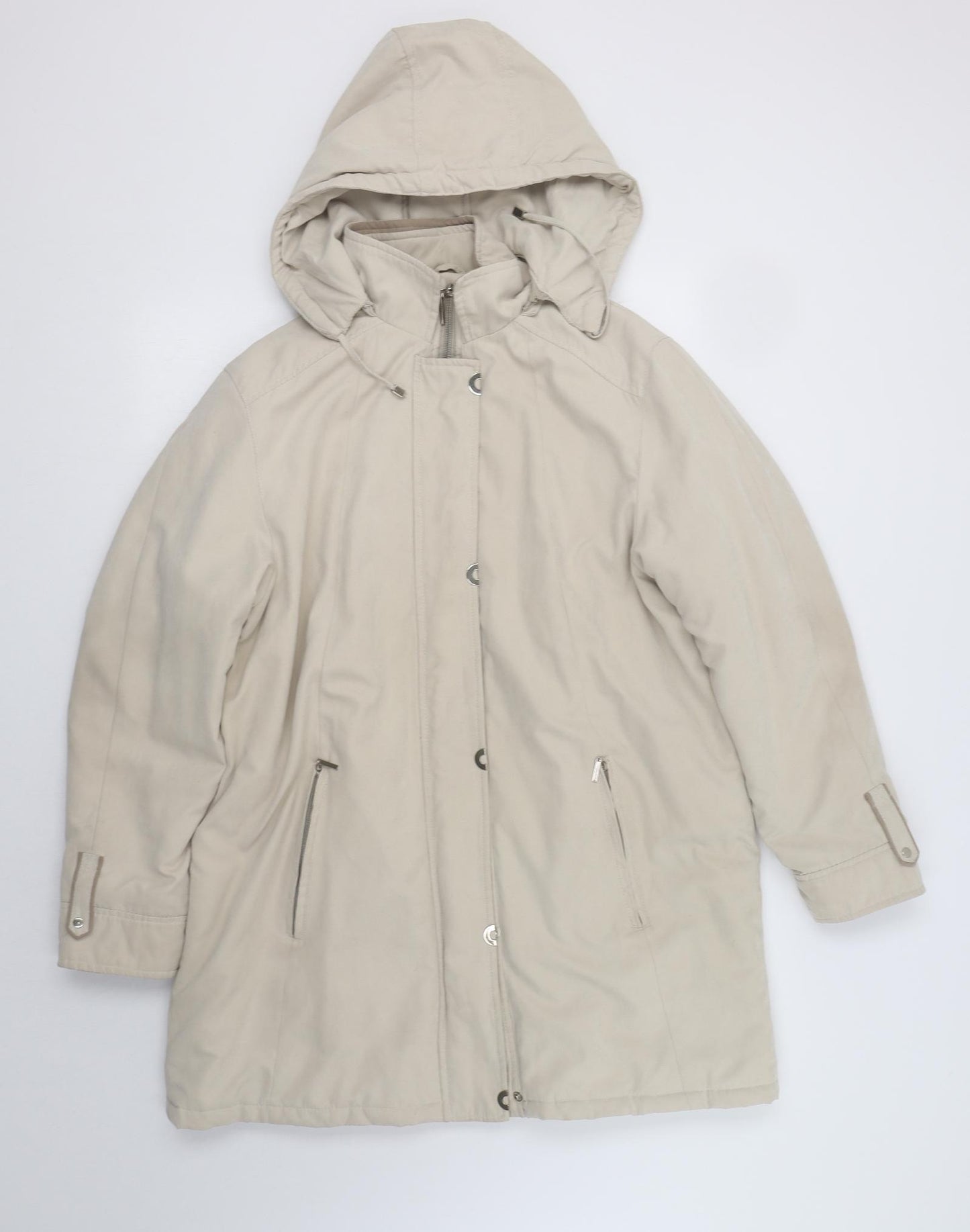 Katherine Hammond Womens Beige   Overcoat Coat Size 14  Zip