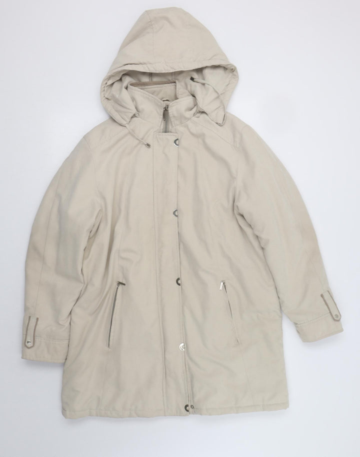 Katherine Hammond Womens Beige   Overcoat Coat Size 14  Zip
