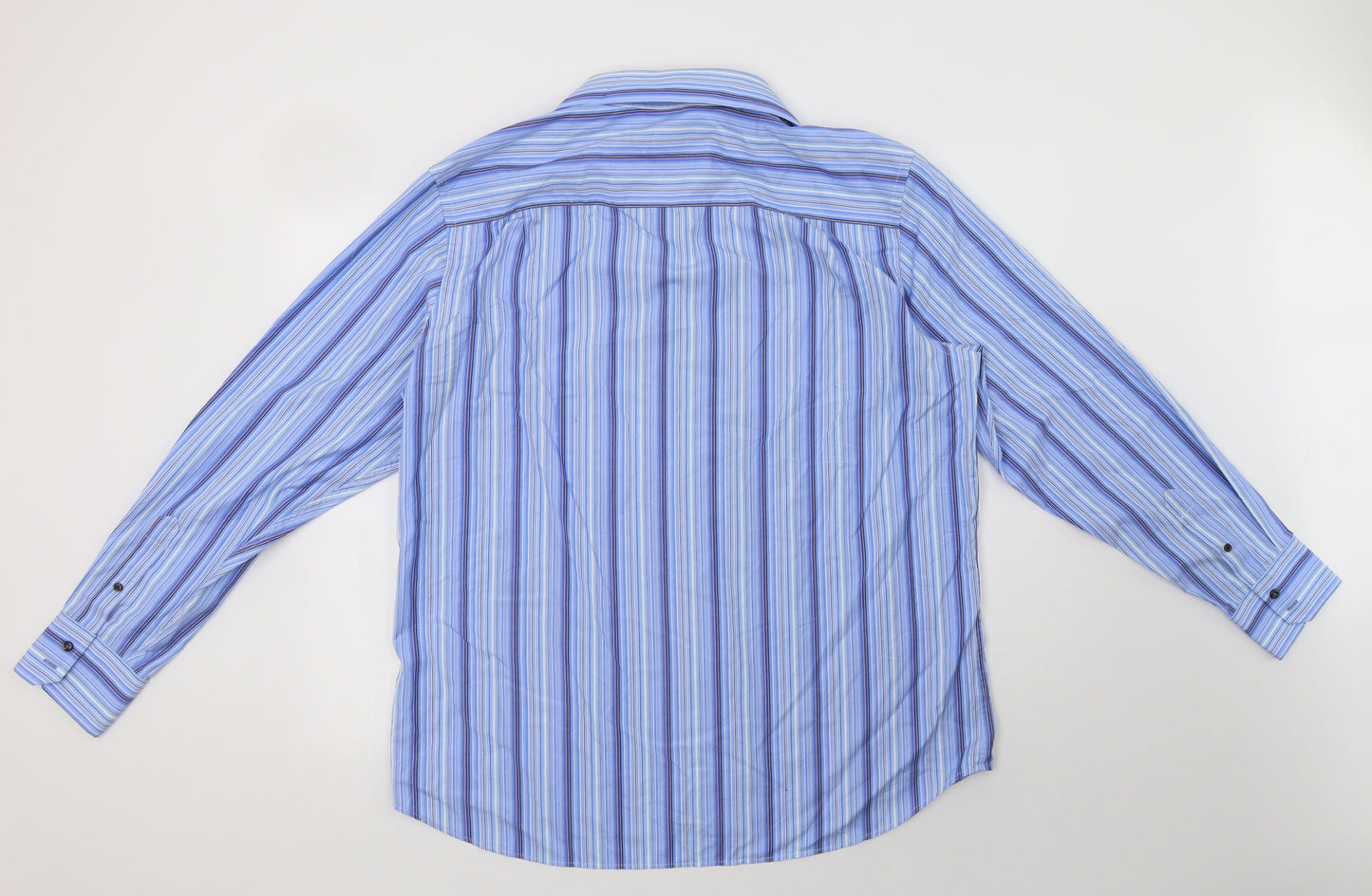 NEXT Mens Blue Striped Cotton  Dress Shirt Size 17 Collared Button