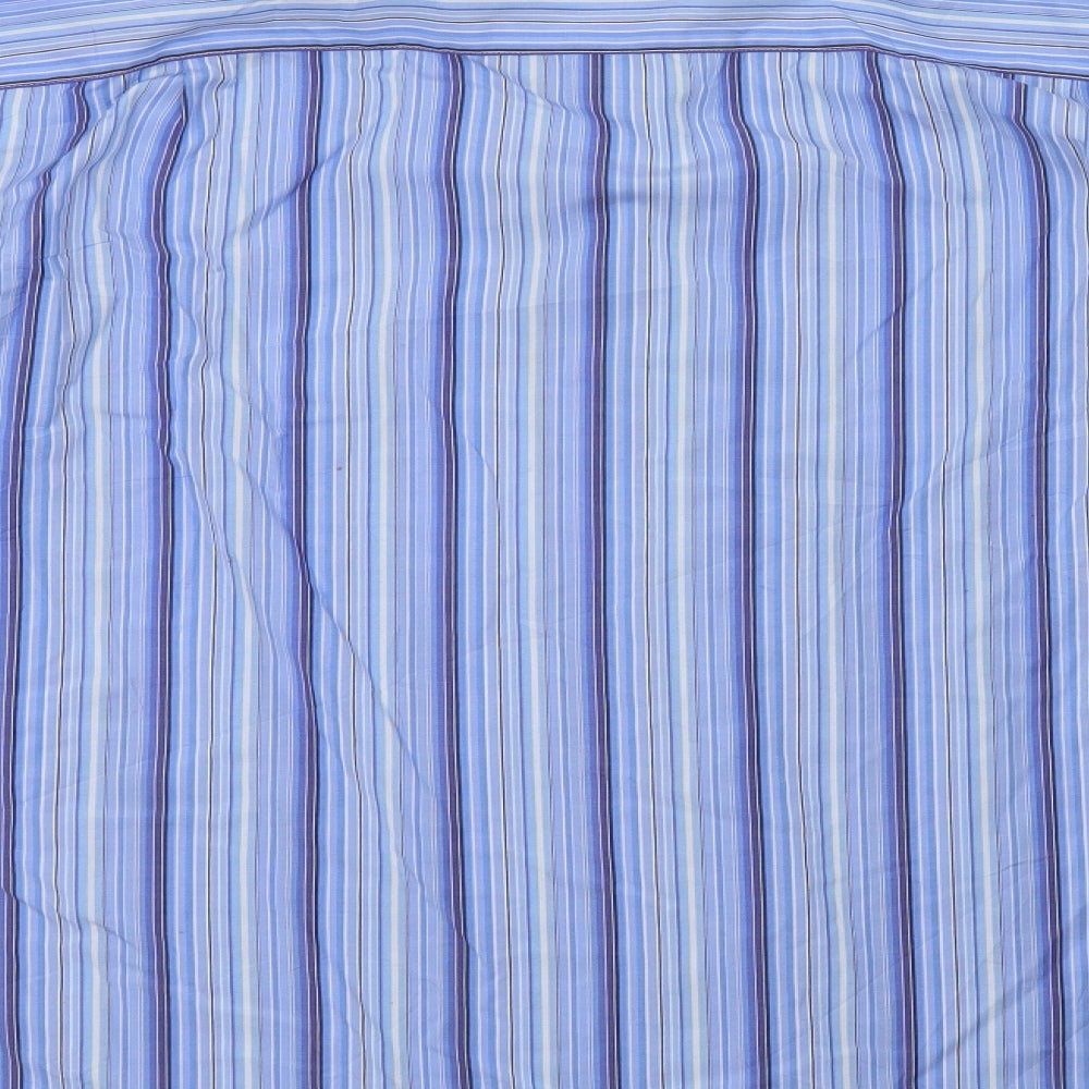 NEXT Mens Blue Striped Cotton  Dress Shirt Size 17 Collared Button
