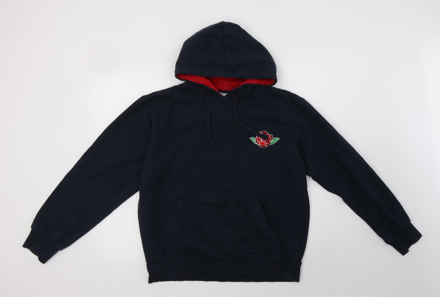 England Womens Blue  Cotton Pullover Hoodie Size M   - Rose