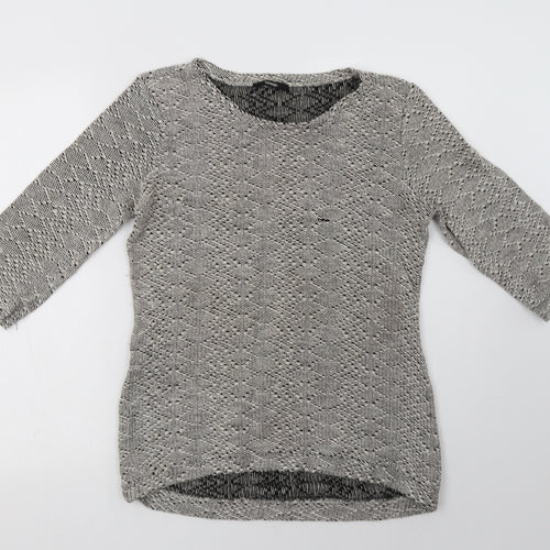 George Womens Grey Round Neck  Cotton Pullover Jumper Size 12