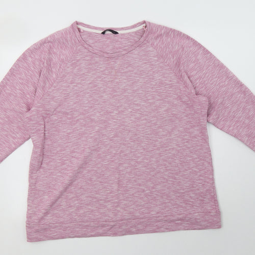 M&S Womens Pink  Cotton Pullover Sweatshirt Size 22