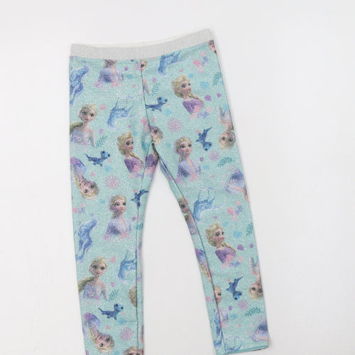 H&M Girls Blue Geometric Polyester Harem Trousers Size 3-4 Years  Regular  - Frozen