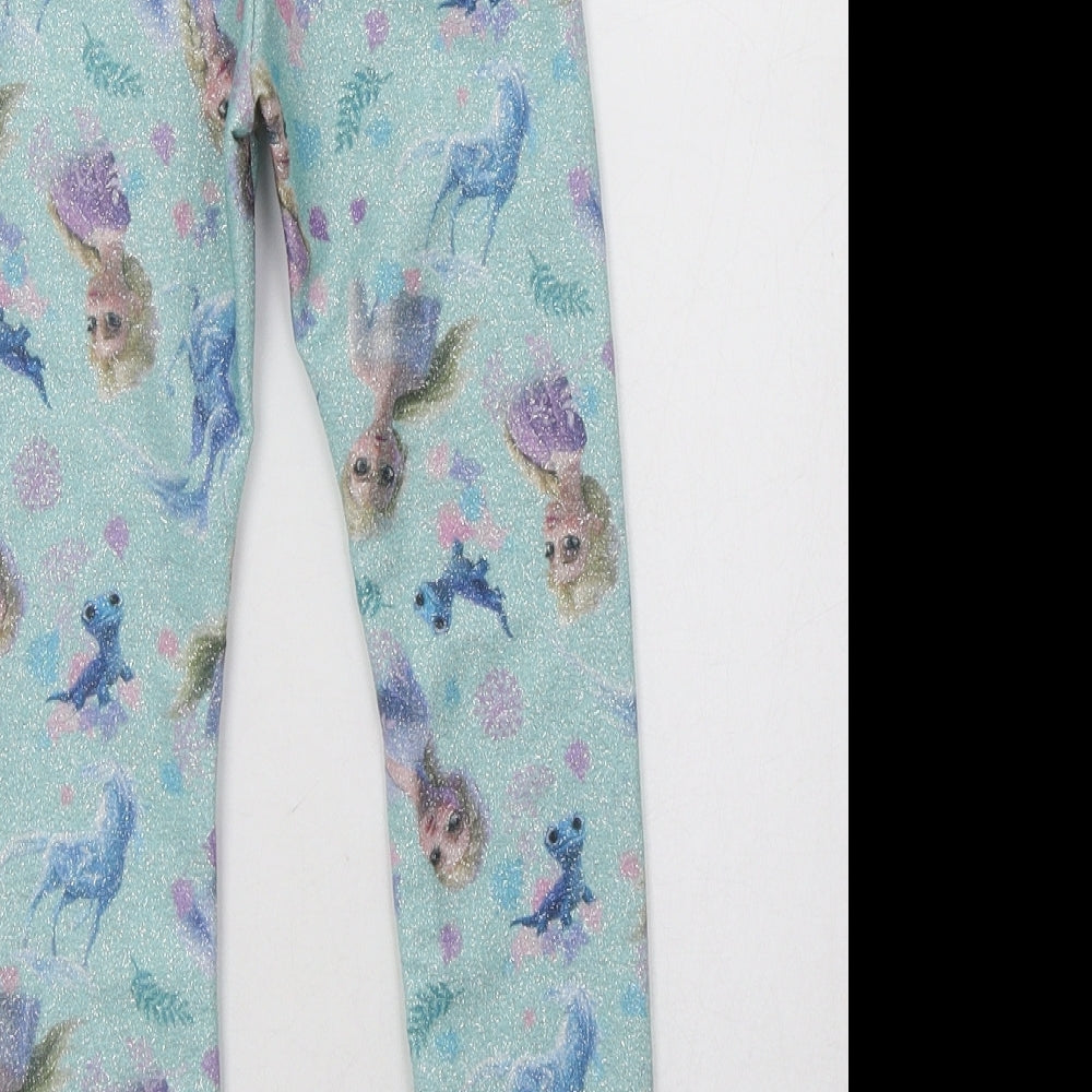 H&M Girls Blue Geometric Polyester Harem Trousers Size 3-4 Years  Regular  - Frozen
