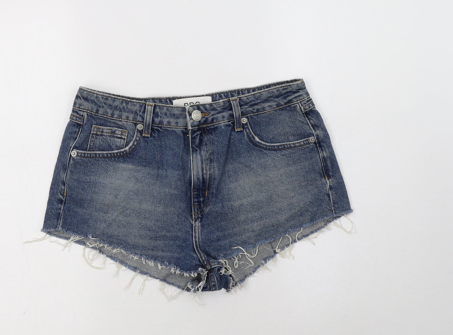 BDG Womens Blue  Cotton Hot Pants Shorts Size 29 in L3 in Regular Button