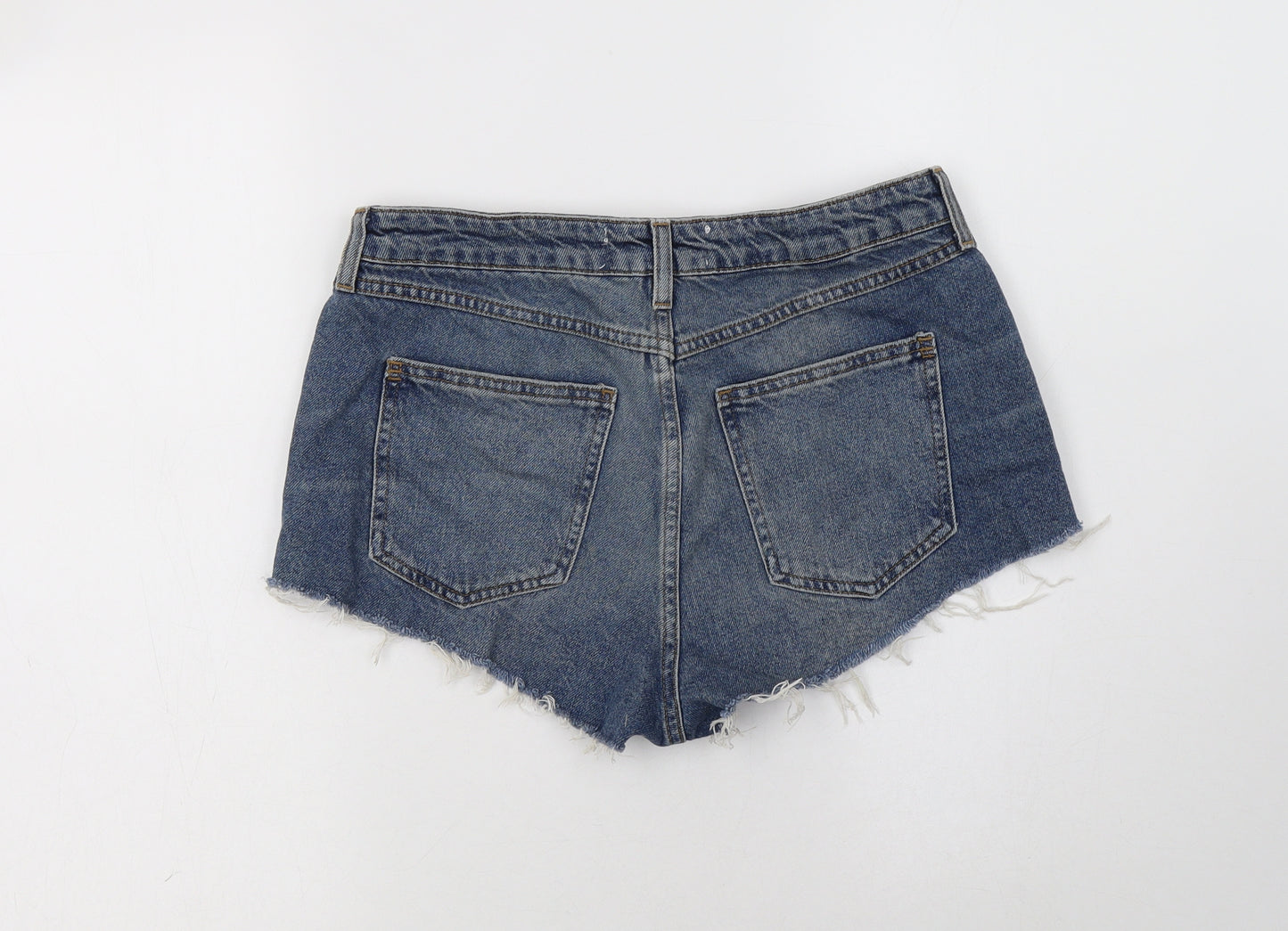 BDG Womens Blue  Cotton Hot Pants Shorts Size 29 in L3 in Regular Button