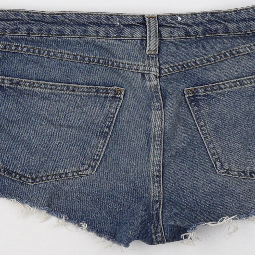 BDG Womens Blue  Cotton Hot Pants Shorts Size 29 in L3 in Regular Button