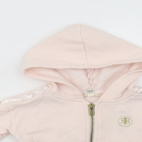 River Island Baby Pink  Cotton Full Zip Jumper Size 9-12 Months  Zip
