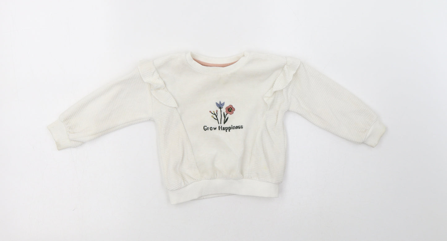 Primark Baby White  Polyester Pullover Jumper Size 18-24 Months