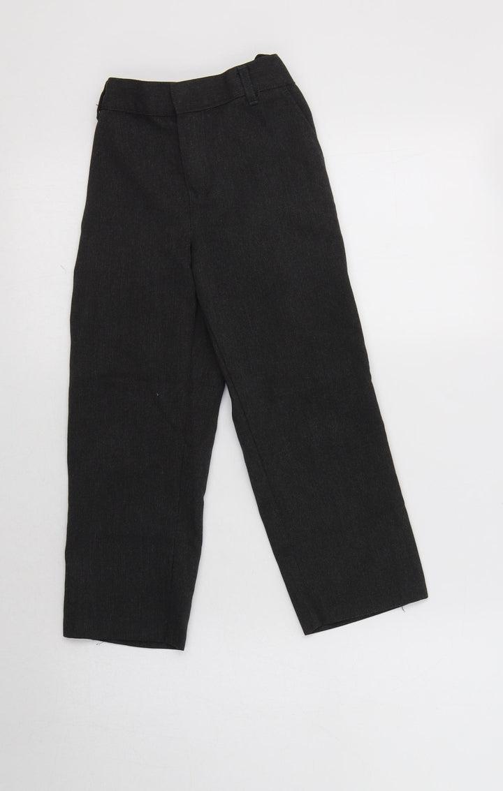 F&F Boys Grey Polyester Dress Pants Trousers Size 5-6 Years Regular Hook & Loop - School Wear
