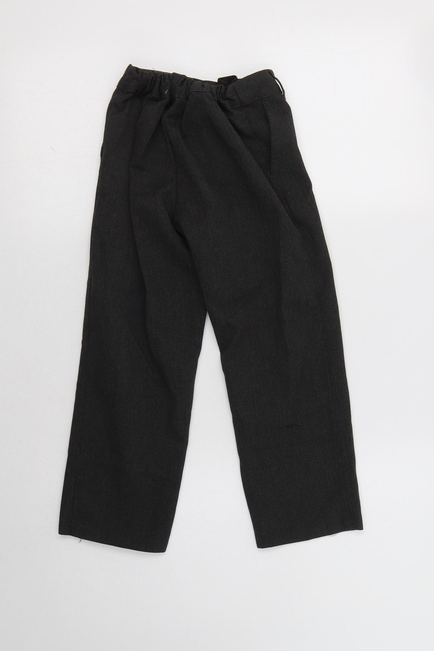 F&F Boys Grey  Polyester Dress Pants Trousers Size 5-6 Years  Regular Hook & Loop - School Wear