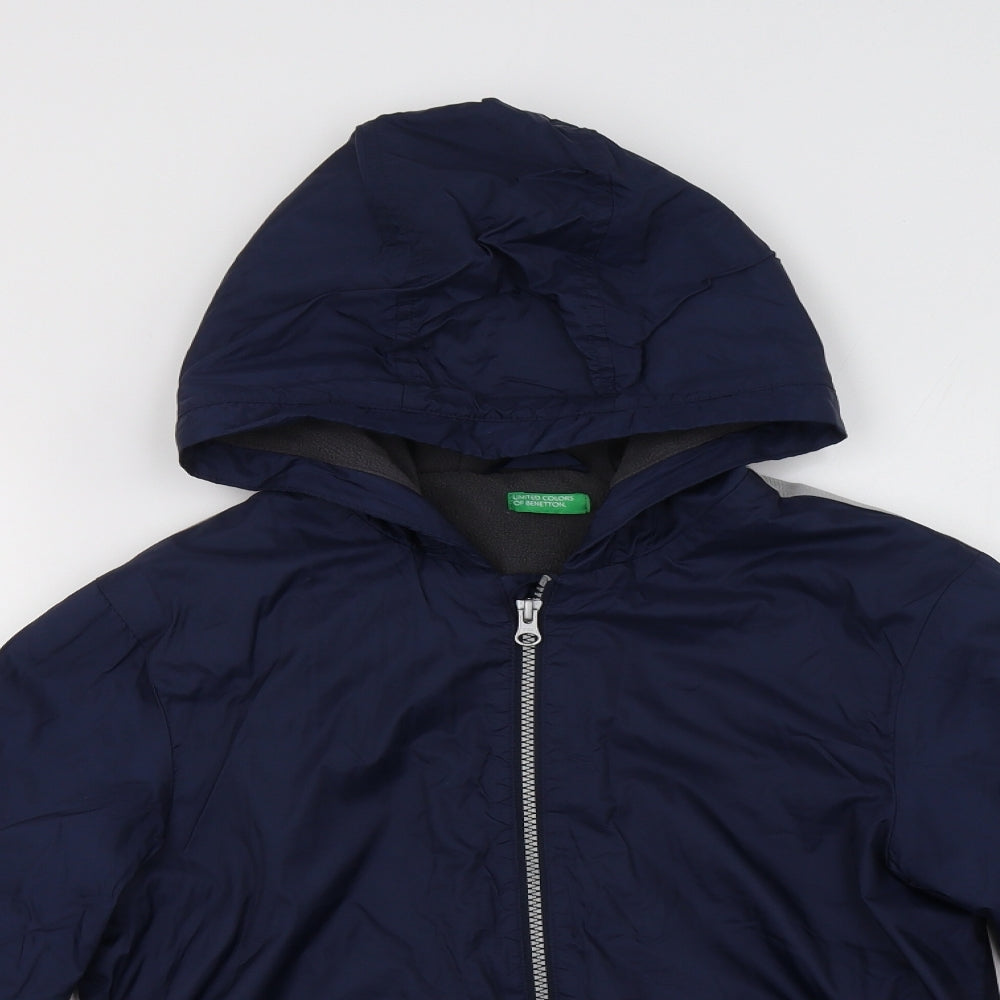 United Colors of Benetton Boys Blue   Windbreaker Jacket Size 11-12 Years  Zip
