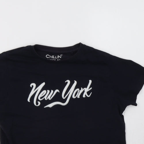 NEXT Boys Blue  Cotton Basic T-Shirt Size 13 Years Crew Neck  - New York