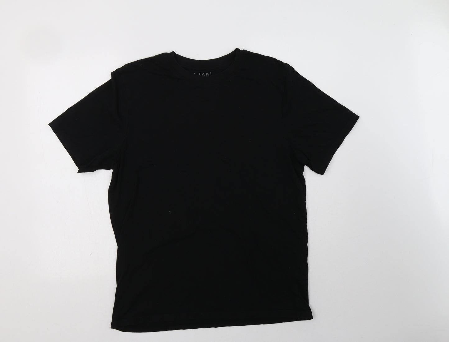 Boohoo Man Mens Black  Cotton  T-Shirt Size L Crew Neck