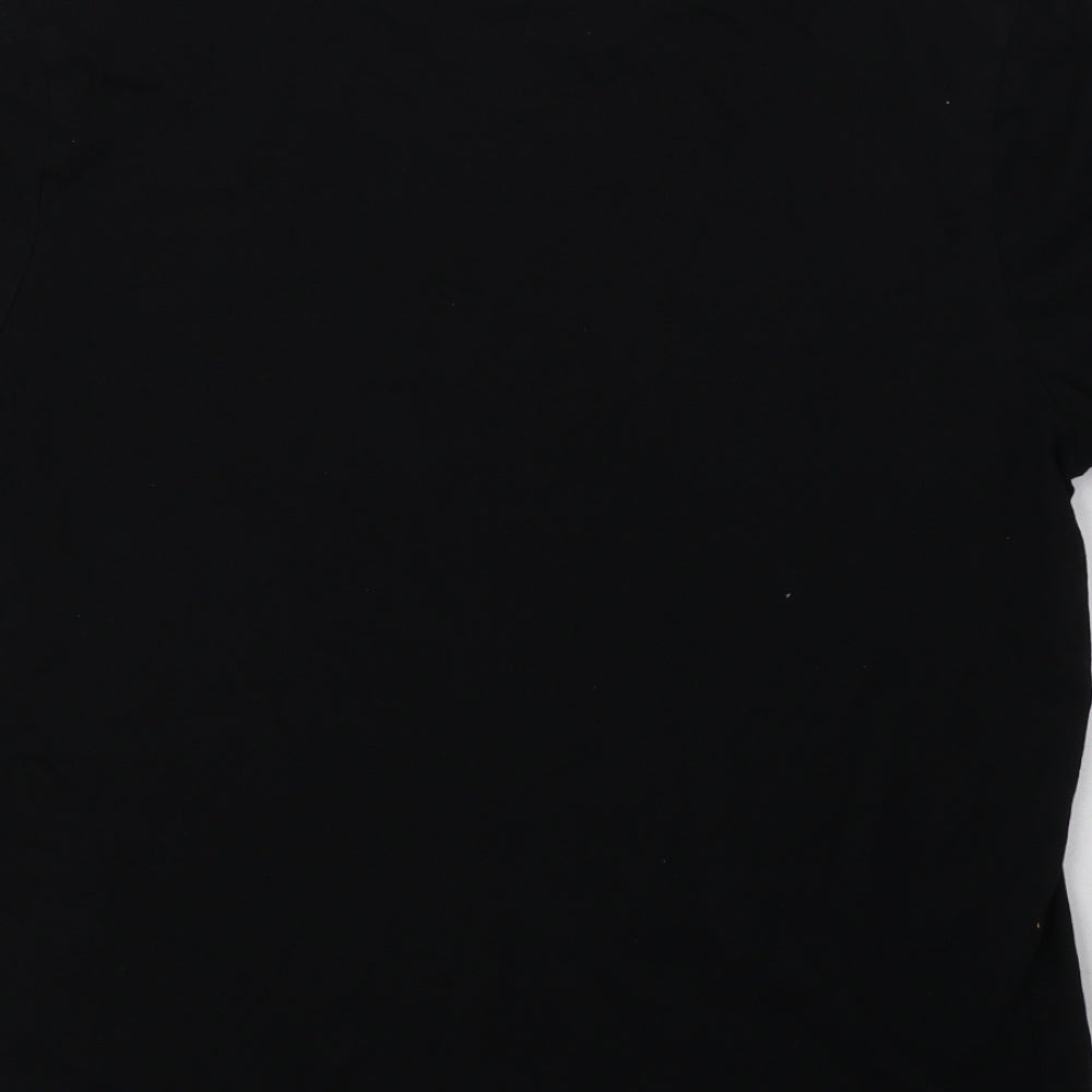 Boohoo Man Mens Black  Cotton  T-Shirt Size L Crew Neck