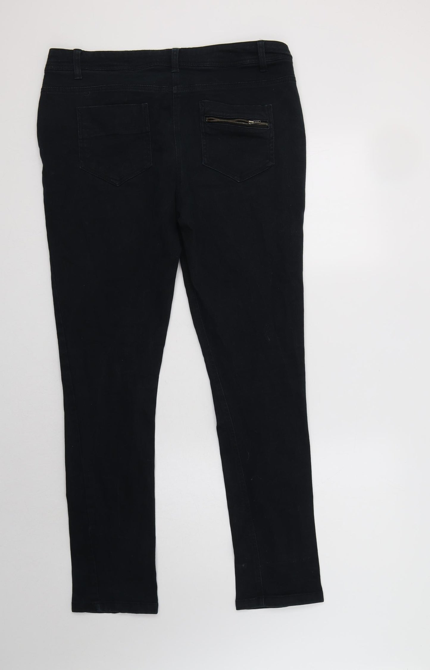F&F Womens Blue  Cotton Skinny Jeans Size 16 L31 in Regular Button