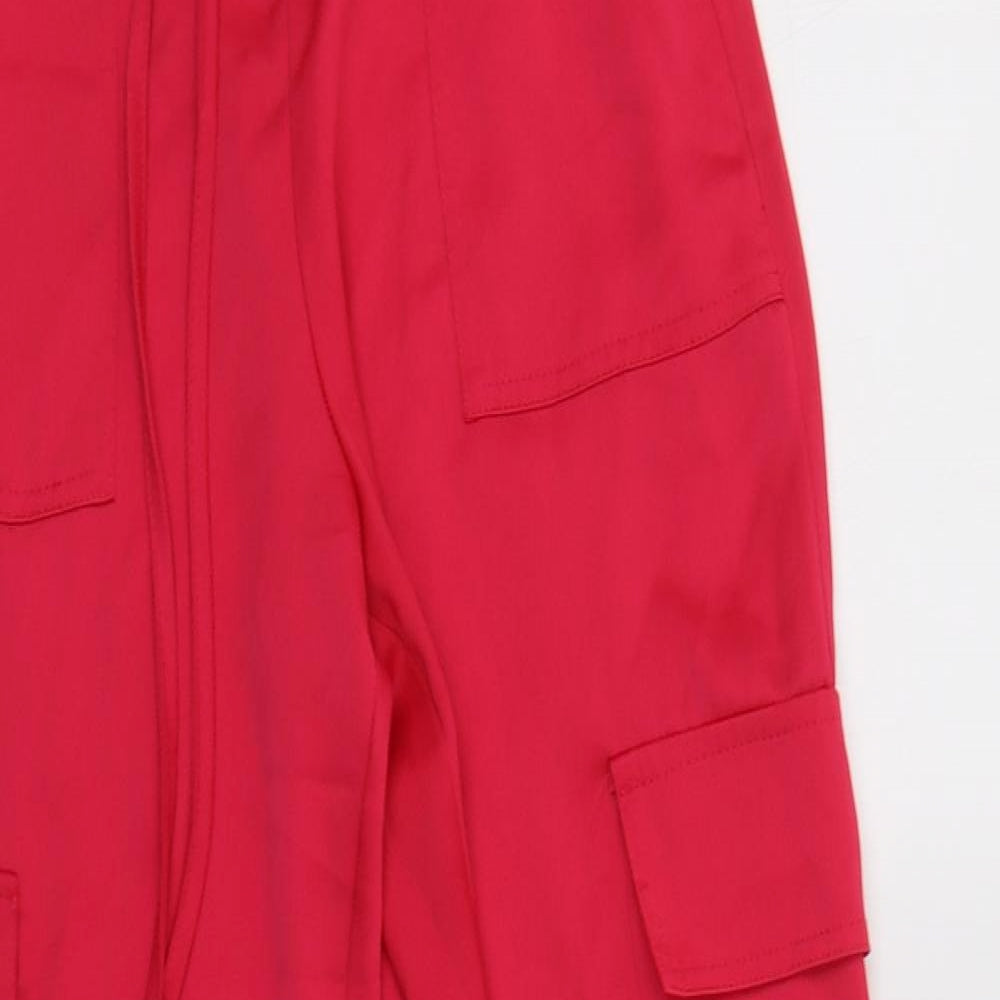 ASOS Womens Pink  Polyester Cargo Trousers Size 8 L30 in Regular Drawstring