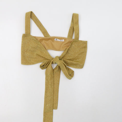 Mars The label Womens Gold  Polyester Cropped Tank Size 6 Sweetheart - Bralette