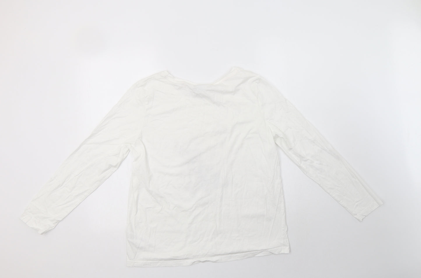 F&F Womens White  Cotton Top Pyjama Top Size 14   - Bambi