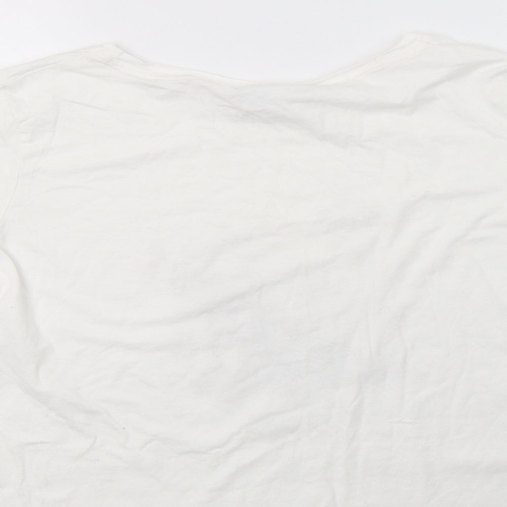 F&F Womens White  Cotton Top Pyjama Top Size 14   - Bambi