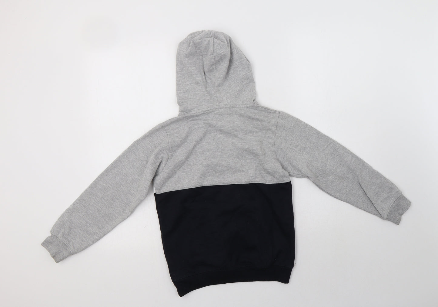 Beverly Hills Polo Club Boys Grey Colourblock Cotton Pullover Hoodie Size 9-10 Years