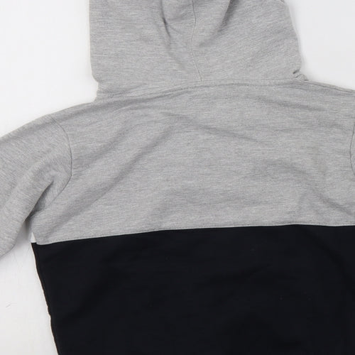 Beverly Hills Polo Club Boys Grey Colourblock Cotton Pullover Hoodie Size 9-10 Years